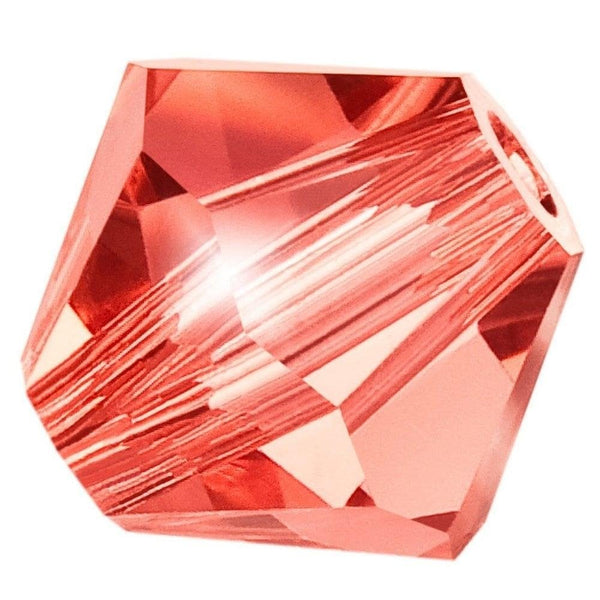 6mm Preciosa Crystal Bicones, padparadscha
