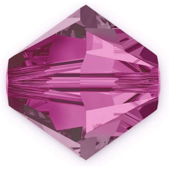 6mm Preciosa Crystal Bicones, fuchsia