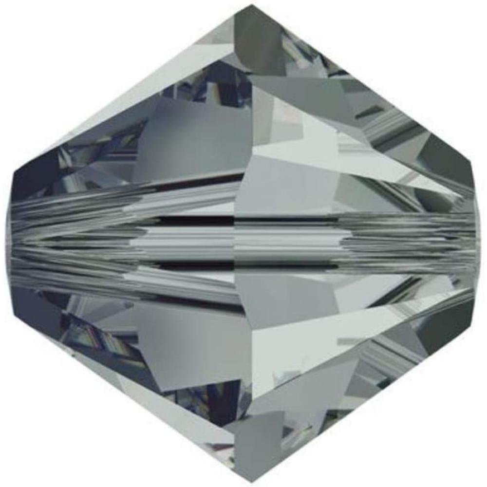 6mm Preciosa Crystal Bicones, black diamond
