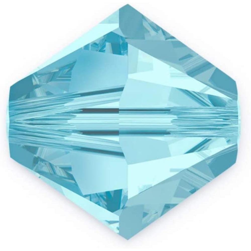 6mm Preciosa Crystal Bicones, aquamarine