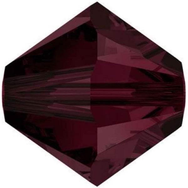 4mm Preciosa Crystal Bicones, garnet