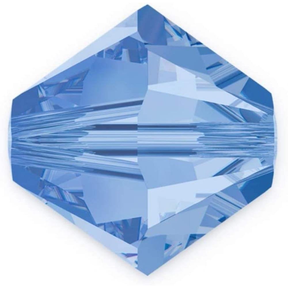 4mm Preciosa Crystal Bicones, light sapphire