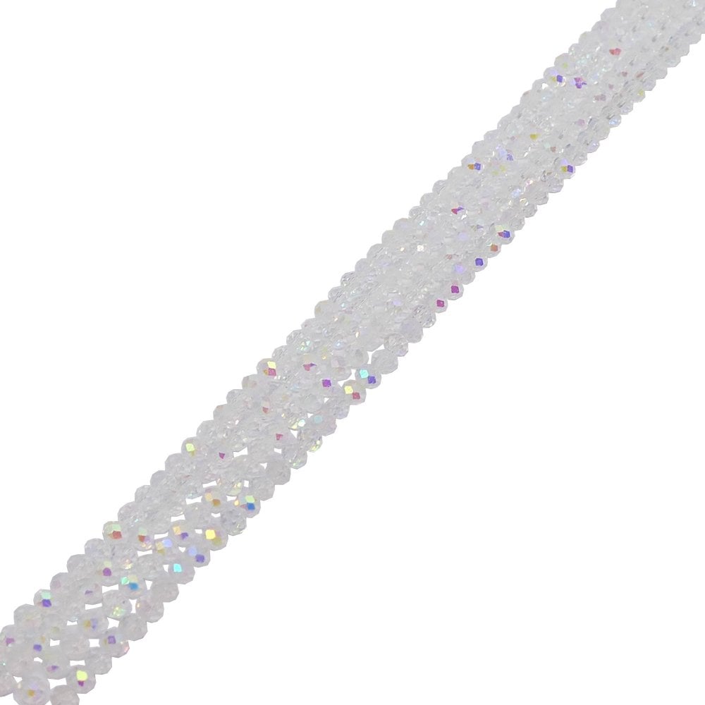 3x2mm Faceted Glass Rondelles, crystal AB