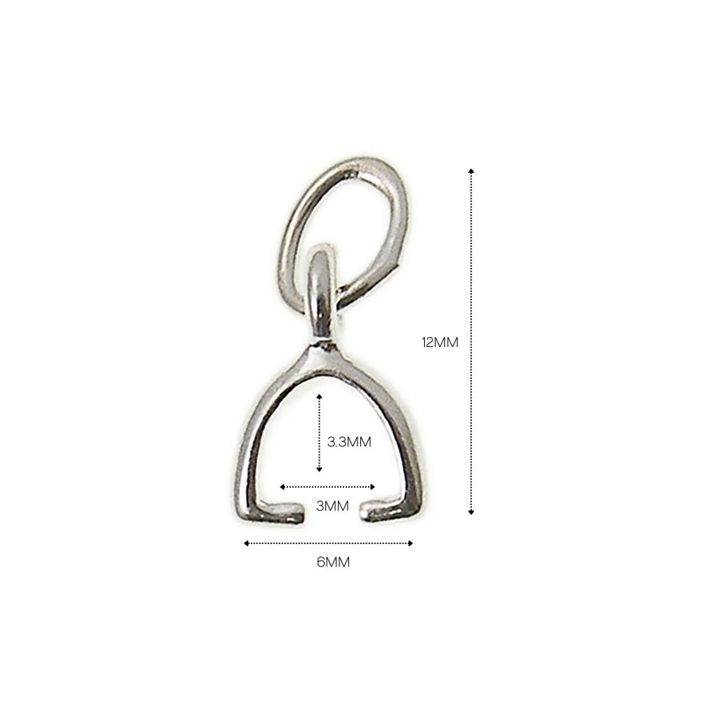 6mm High Grade Pinch Bail, silver-plated, additional photo