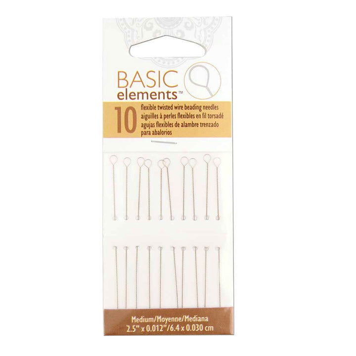 Beadsmtih Flexible Twisted Wire Beading Needles, medium