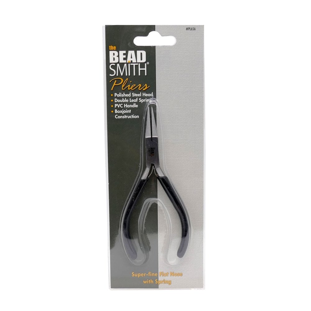 Beadsmith Super-Fine Flat Nose Pliers, black handle, additional photo