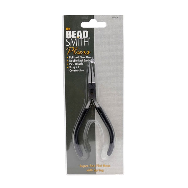 Beadsmith Super-Fine Flat Nose Pliers, black handle, additional photo