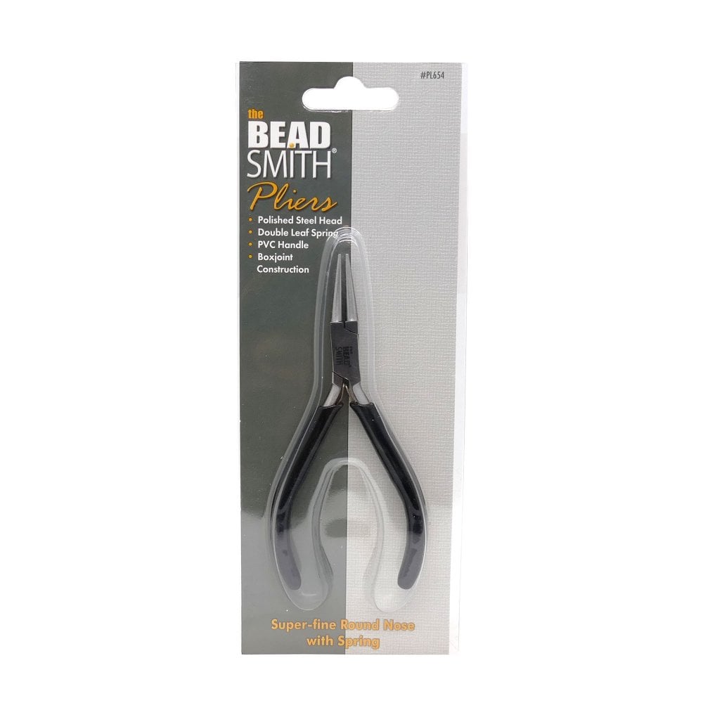 Beadsmith Super-Fine Round Nose Pliers, black handle, additional photo