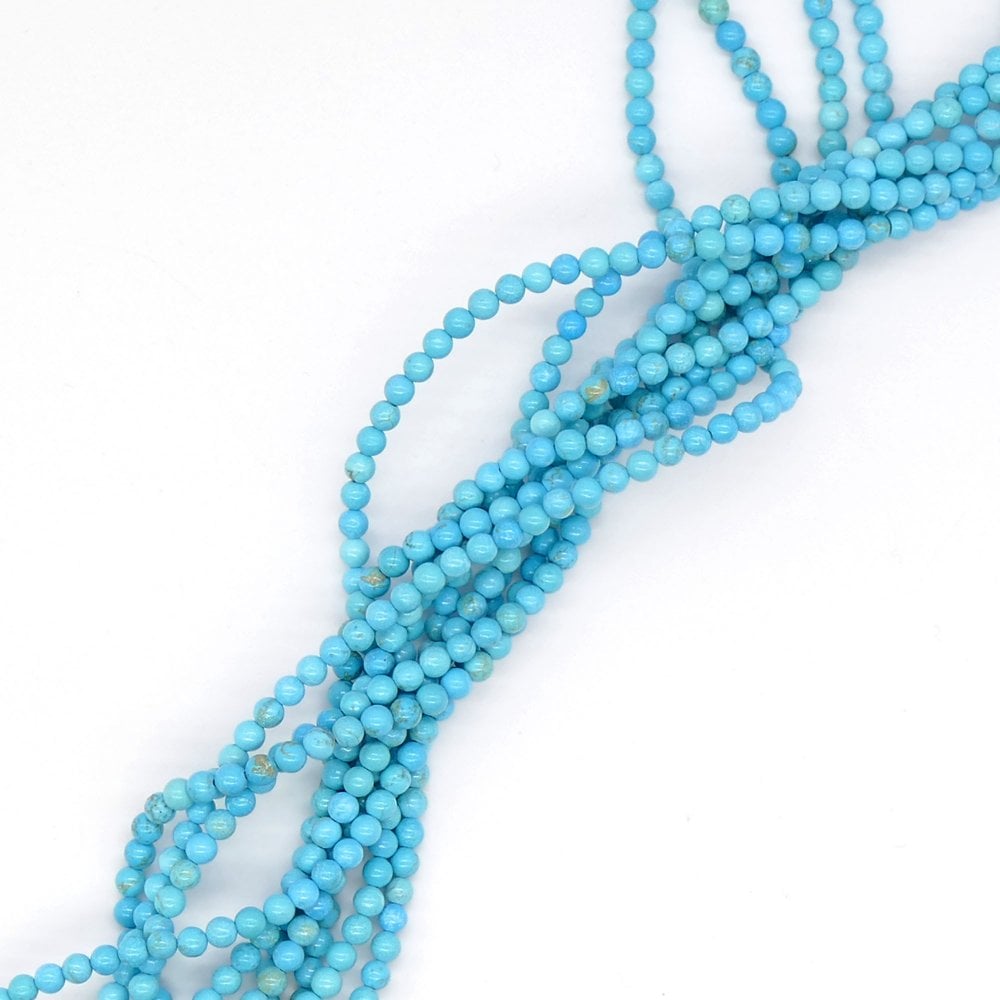 Turquoise (Dyed) Round Semi Precious Stones 4mm