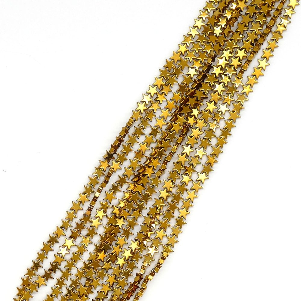 Hematite Star Semi Precious Stones 4mm, golden