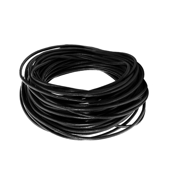 1mm Round Leather Cord, black