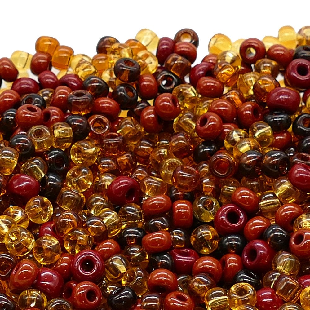 Preciosa Large Seed Beads, topaz mix