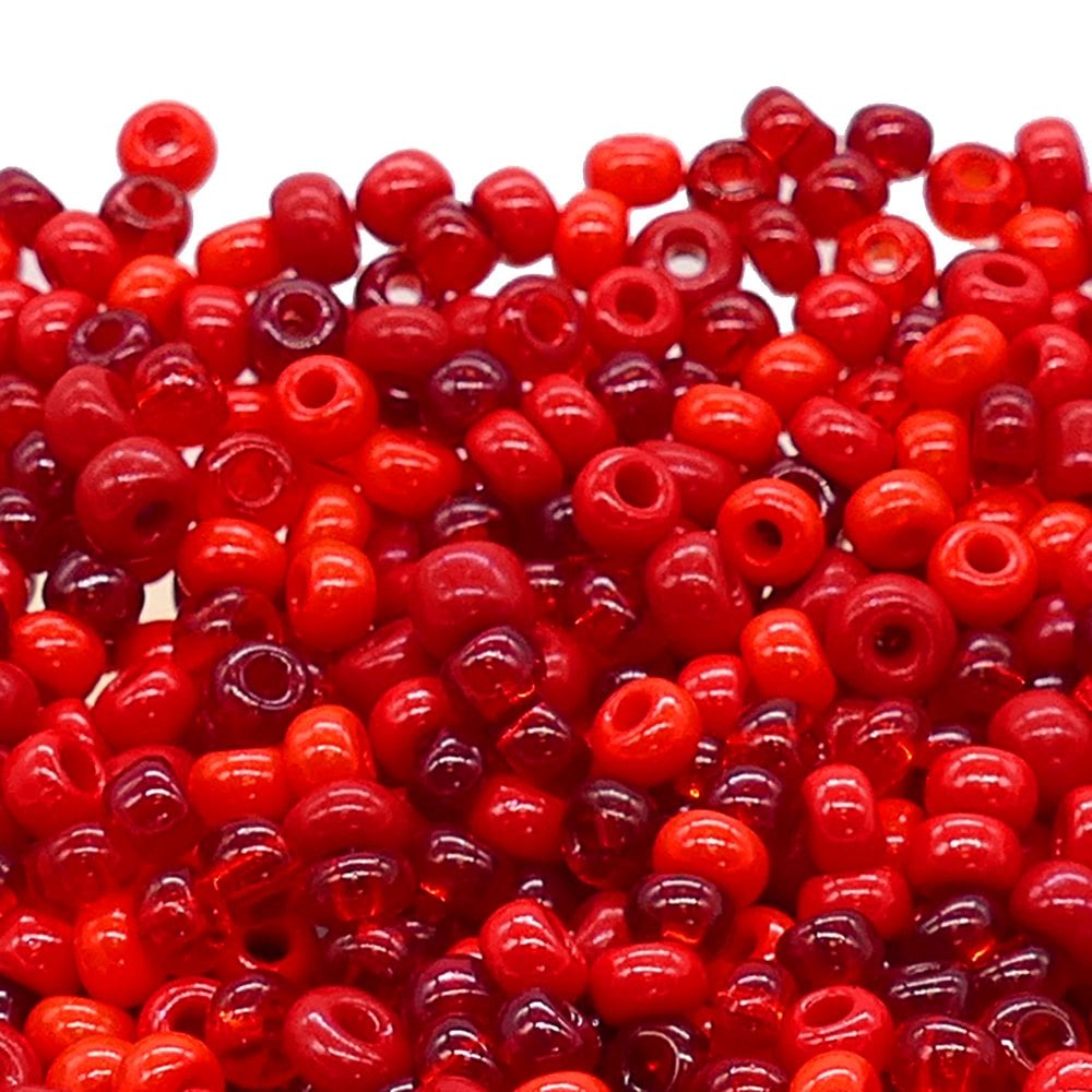 Preciosa Large Seed Beads, red mix
