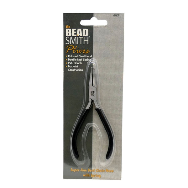 Beadsmith Super-Fine Bent Nose Pliers, black handle, additional photo