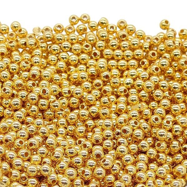 4mm Acrylic Spacer Beads, gold-plated