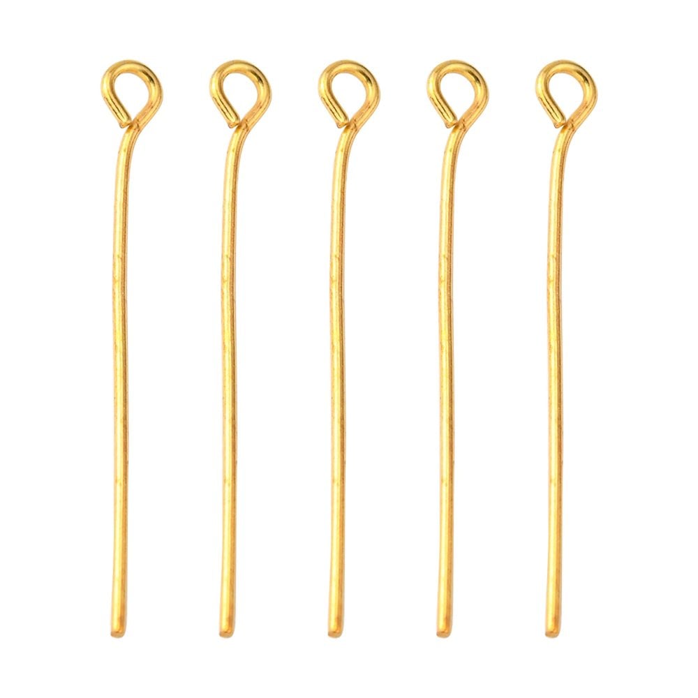 30mm Eyepins Findings, golden-plated