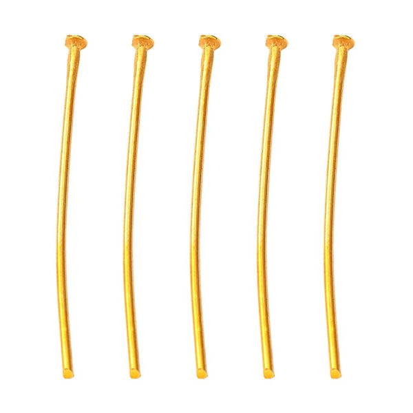 30mm Headpins Findings, golden-plated