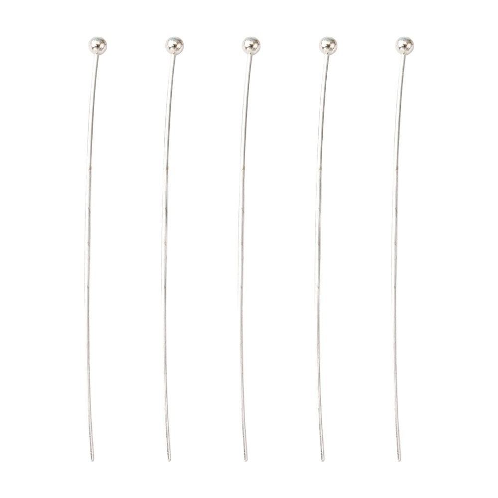 40mm Ball Headpins Findings, silver-plated