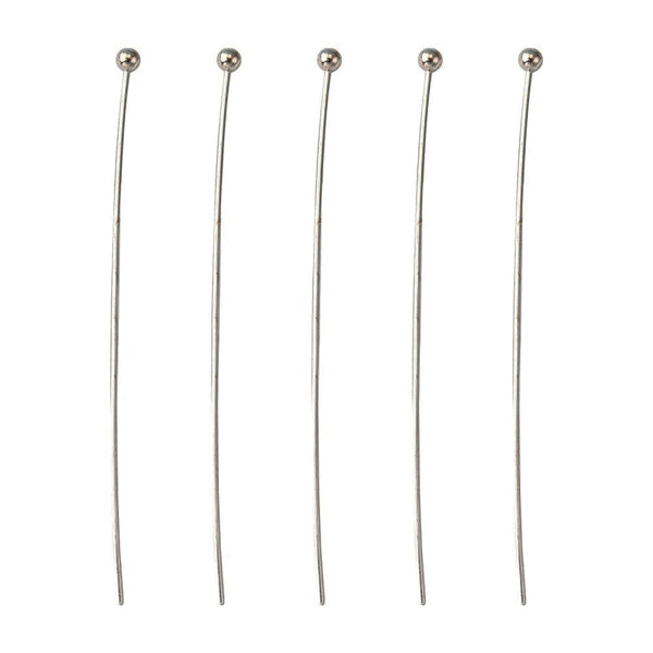 50mm Ball Headpins Findings, dk.silver-plated