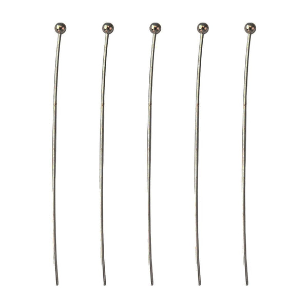 50mm Ball Headpins Findings, gunmetal-plated