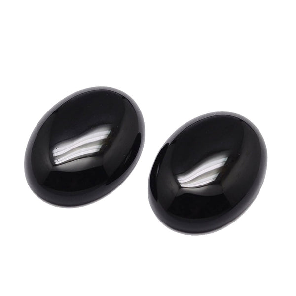25x18mm Natural Stone Cabochon, black agate -1pc