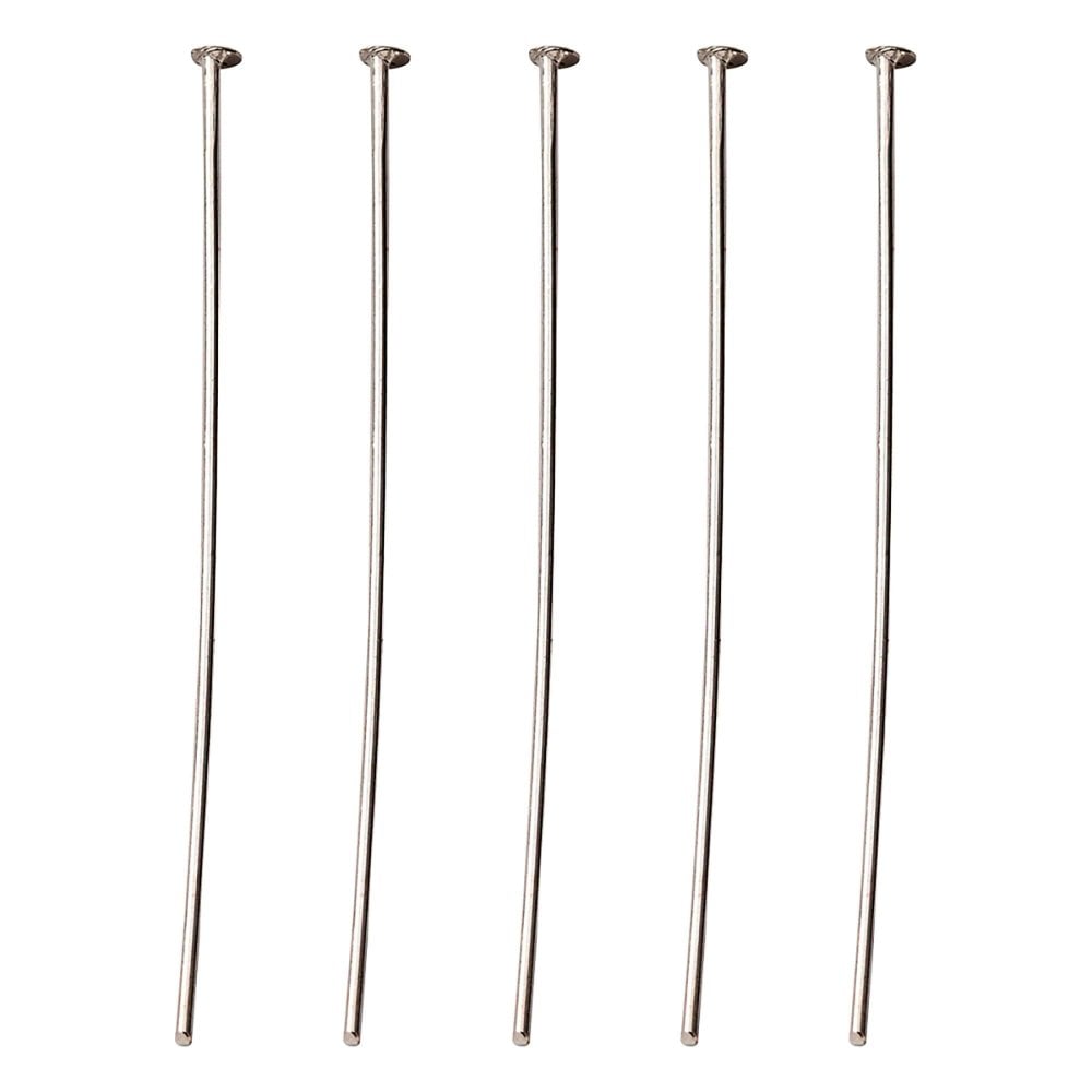 50mm Headpins Findings, dk.silver-plated