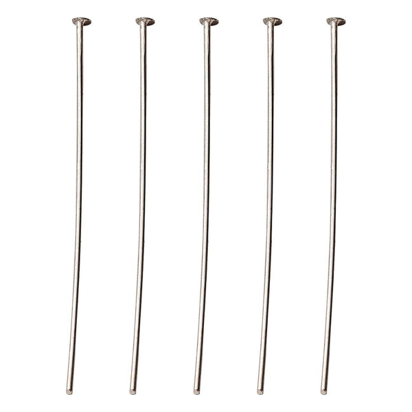 50mm Headpins Findings, dk.silver-plated