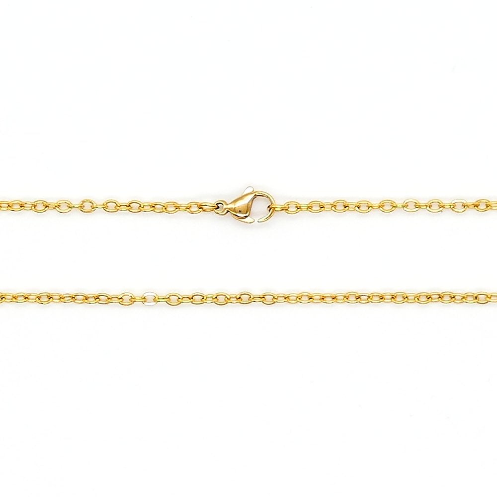 Stainless Steel Trace Chain Necklace, gold-plated, 20 inches