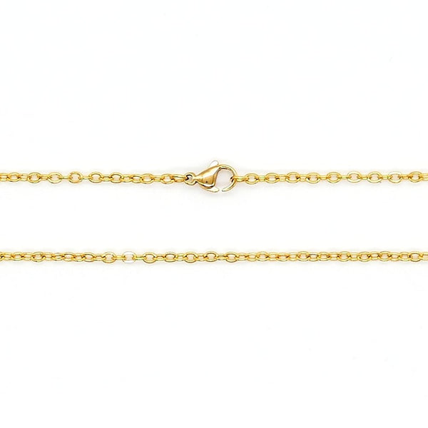 Stainless Steel Trace Chain Necklace, gold-plated, 20 inches