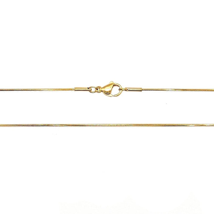 Stainless Steel Snake Chain Necklace 0.8mm, gold-plated, 18 inches