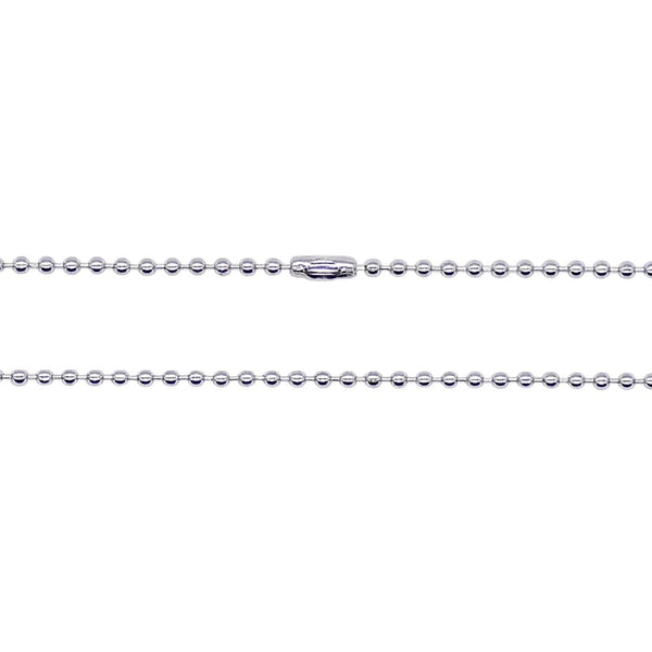 Stainless Steel Ball Chain Necklace 2.4mm, silver tone, 24 inches