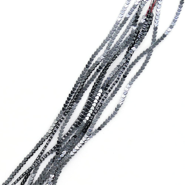 Hematite Flat Heart Semi Precious Stones 4mm