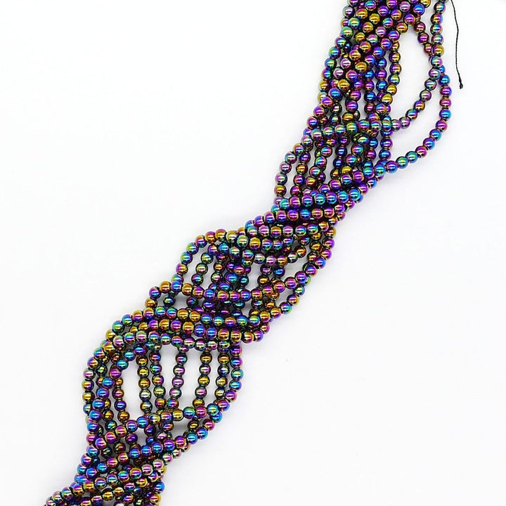 Hematite Rainbow Round Semi Precious Stones 4mm