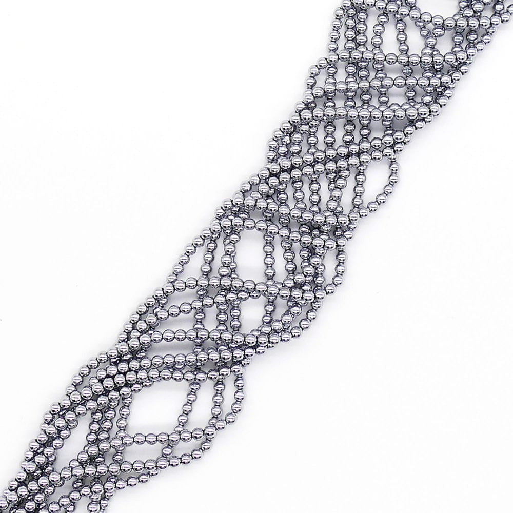 Hematite Silver Round Semi Precious Stones 4mm
