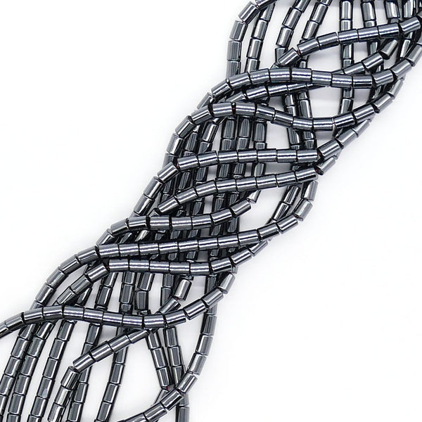 Hematite Black Tube Semi Precious Stones 6x8mm