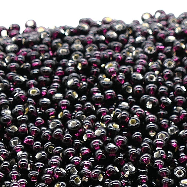 Preciosa Seed Beads 6/0, silver lined dark amethyst