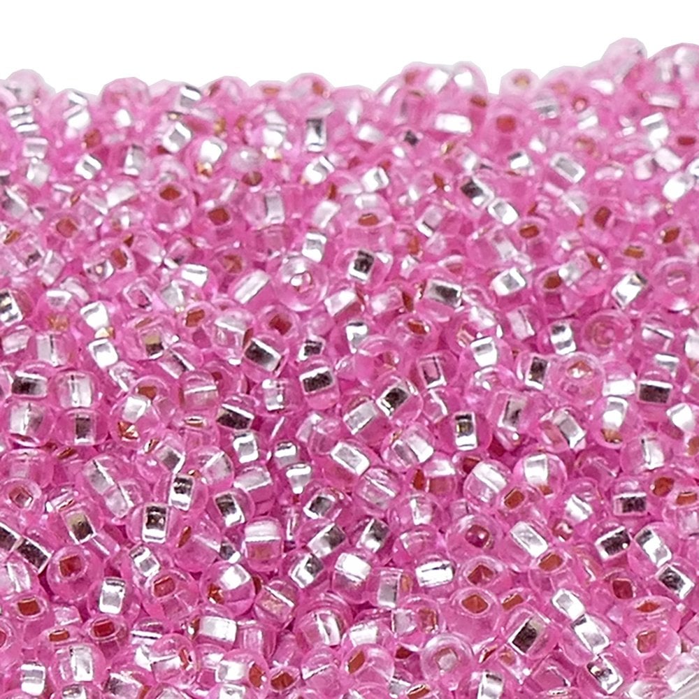 Preciosa Seed Beads 6/0, silver lined dyed pink