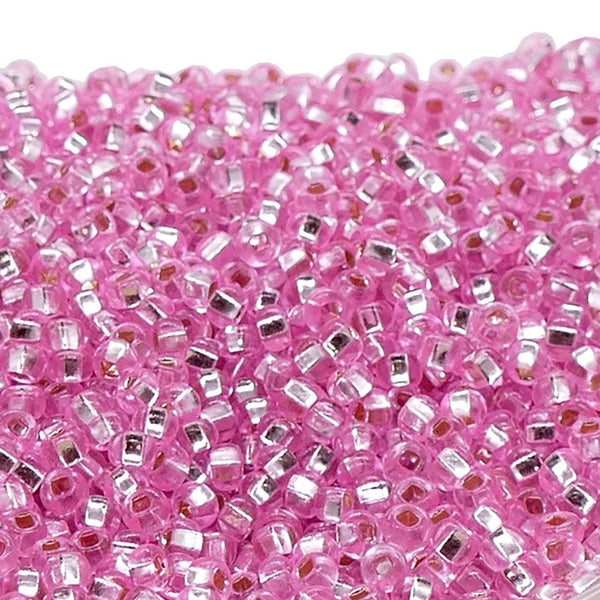 Preciosa Seed Beads 6/0, silver lined dyed pink