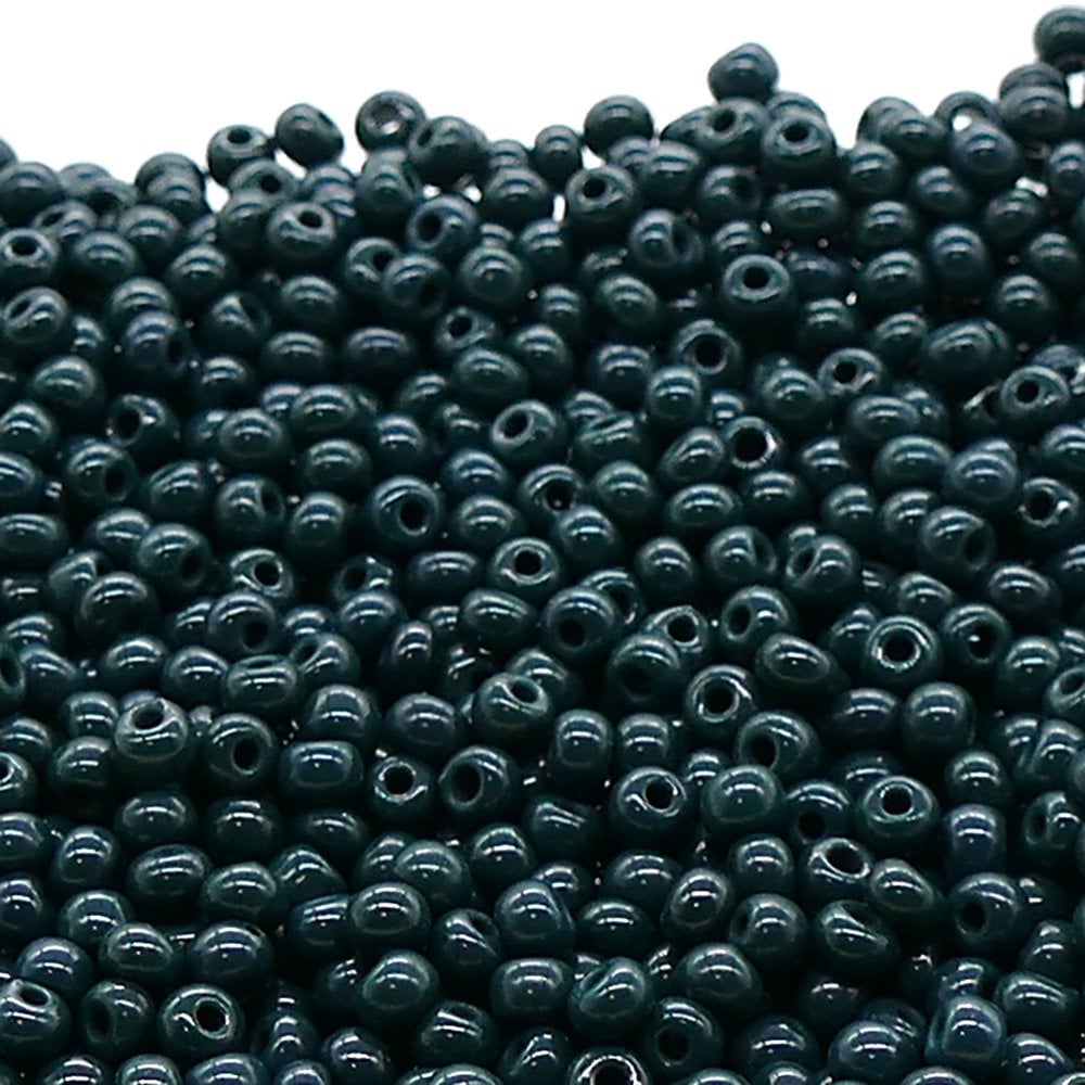 Preciosa Seed Beads 6/0, opaque dark jade
