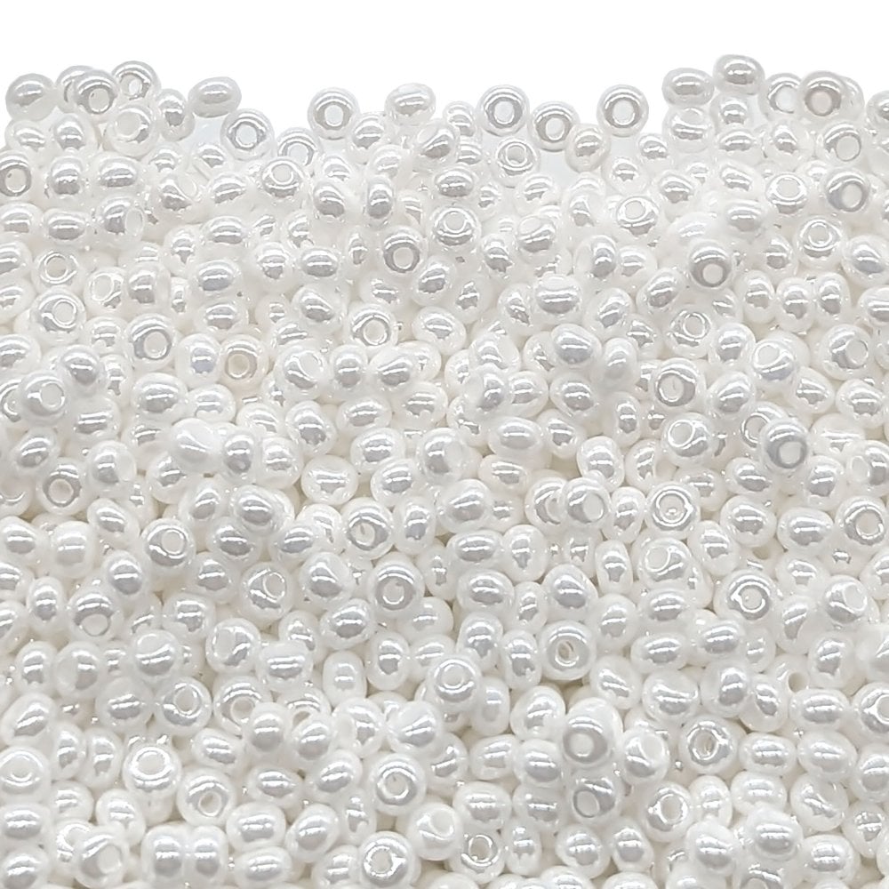 Preciosa Seed Beads 6/0, pearl white