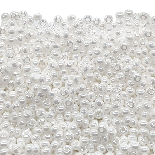 Preciosa Seed Beads 6/0, pearl white