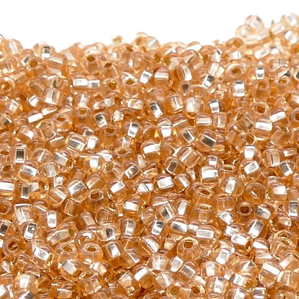 Preciosa Seed Beads 6/0, silver lined champagne