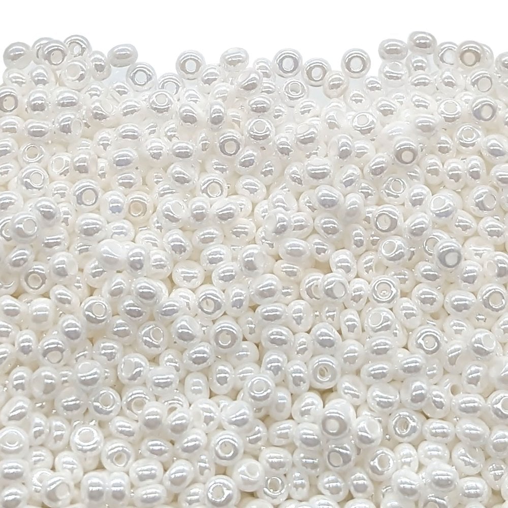Preciosa Seed Beads 6/0, opaque white luster