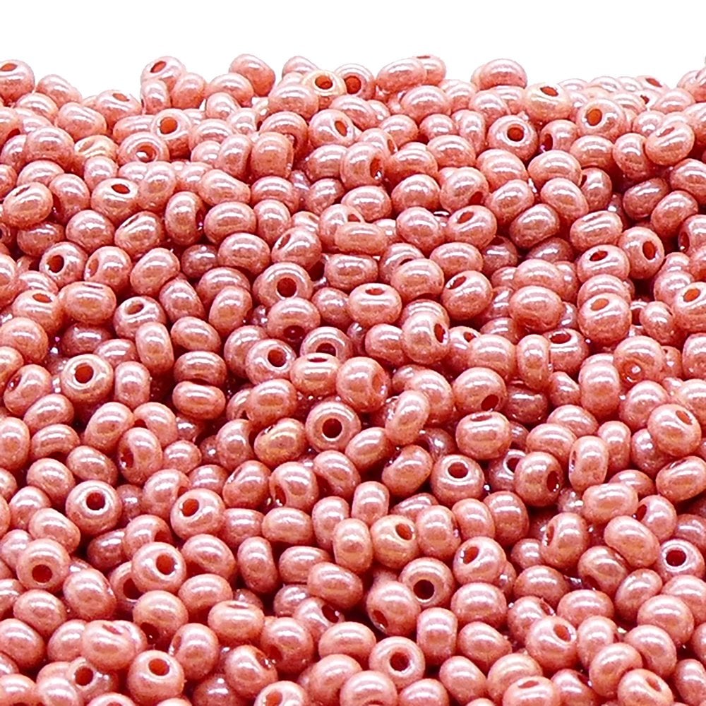 Preciosa Seed Beads 6/0, pink opaque luster