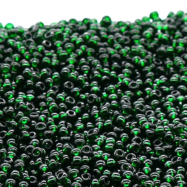 Preciosa Seed Beads 8/0, transparent dark green