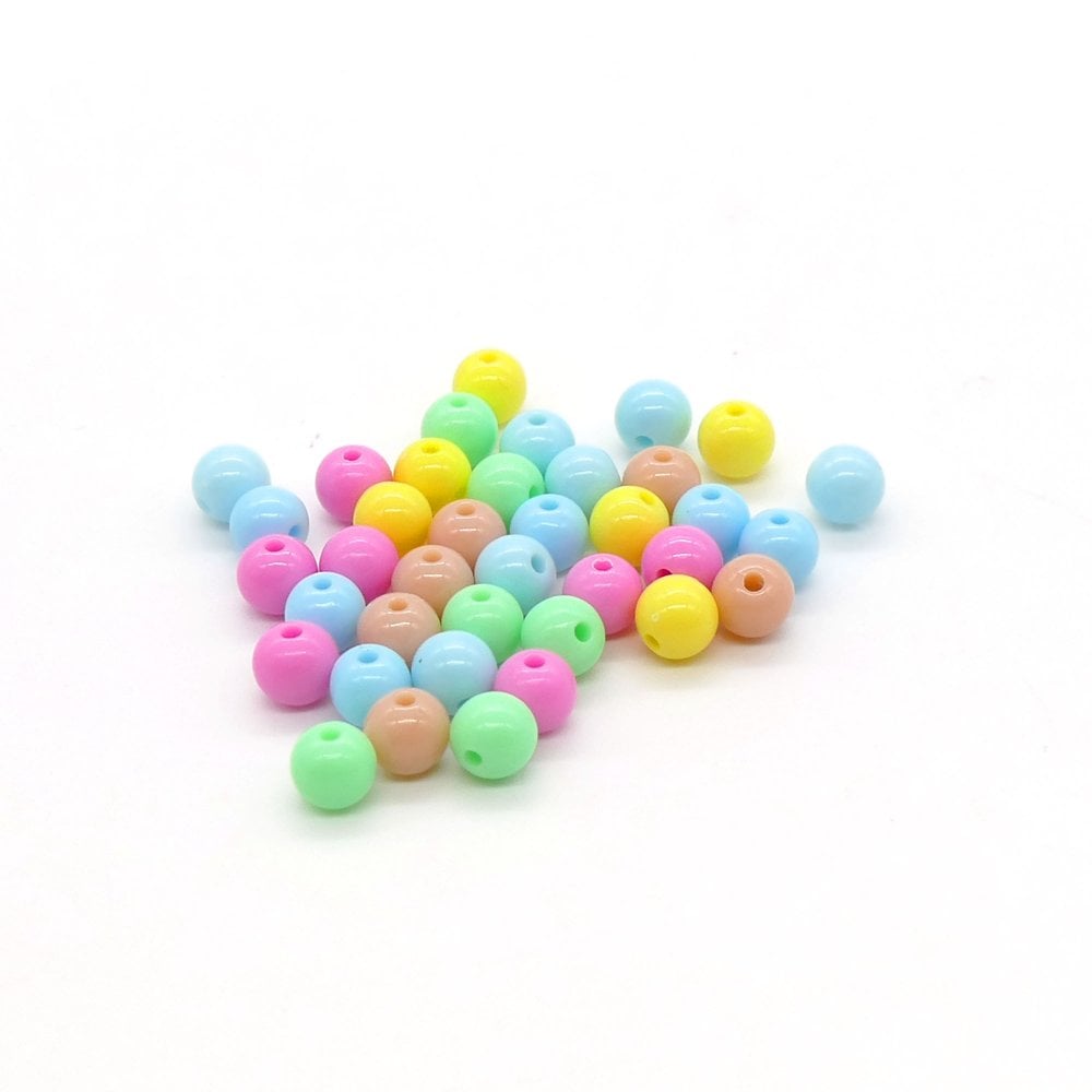 8mm Acrylic Bead Mix, opaque pastel mix