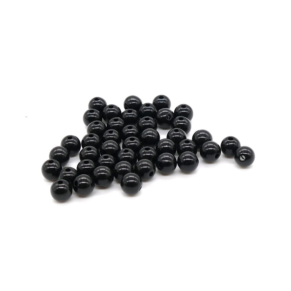 8mm Acrylic Bead Mix, opaque black
