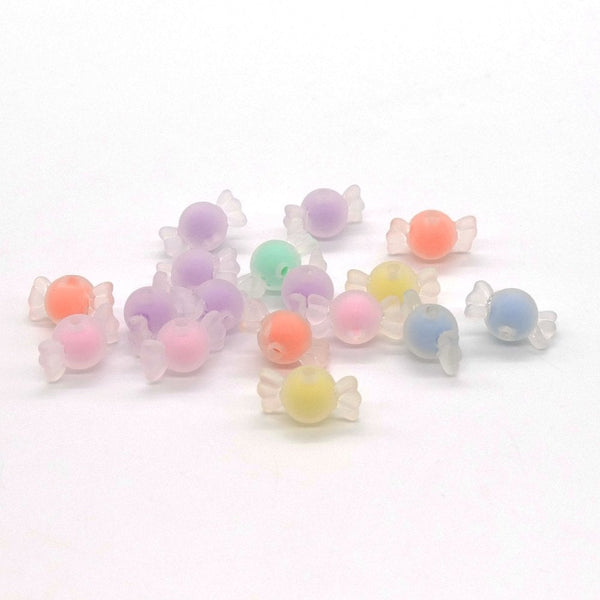 12mm Acrylic Frosted Candy Bead Mix, transparent multi