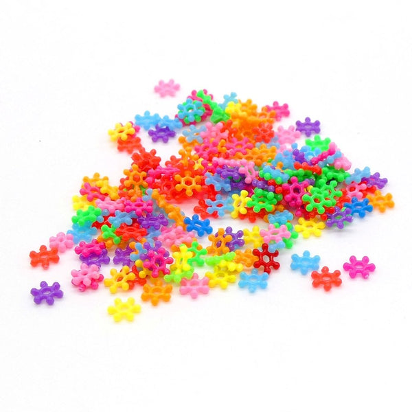 8x2mm Acrylic Snowflake Bead Mix, opaque multi