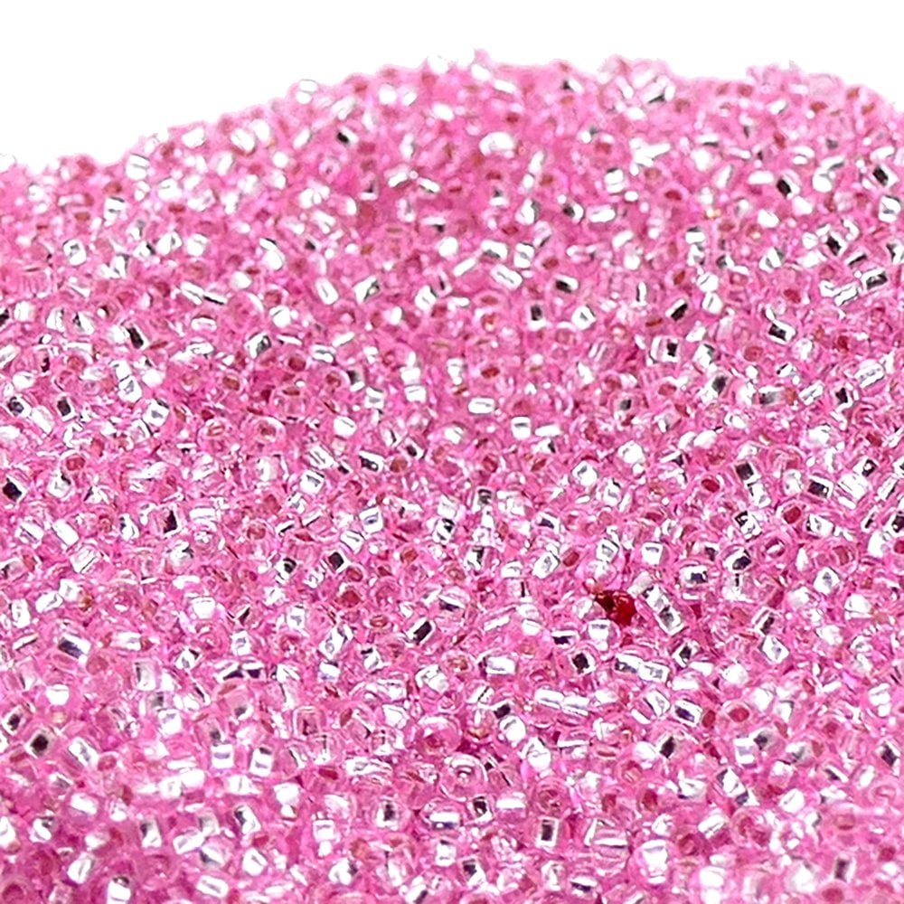 Preciosa Seed Beads 11/0, silver lined dyed pink